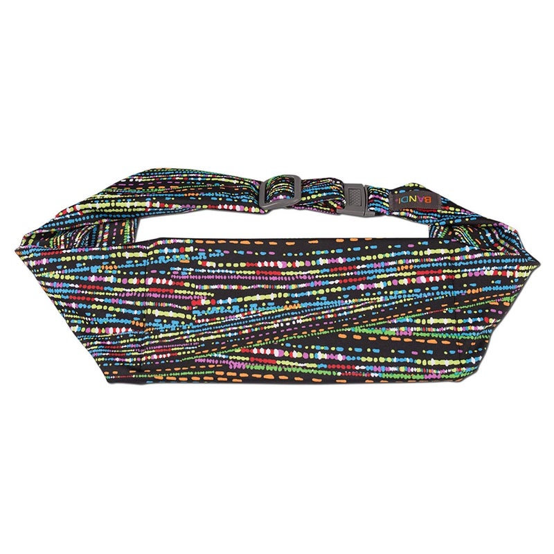BANDI Large Travel and Running Belt, Securely Carry Keys, Phone, Medicine, Money or Food While You Exercise or Travel Within Its Sleek 3 Pocket Design, Size 7.5 Inch by 3.5 Inch Confetti One Size - Image 2